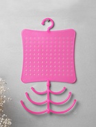 Органайзер для украшений QF, с крючком, 60 пар, 6 крючков, пластик, 20×0.5×35 см, розовый - Фото 3