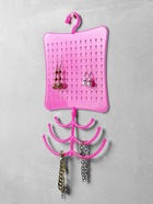 Органайзер для украшений QF, с крючком, 60 пар, 6 крючков, пластик, 20×0.5×35 см, розовый - Фото 4