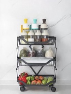 Накопитель складной на колесах, 5 полок, 35.3×27.3×94.6 см, белый - Фото 6