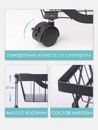 Накопитель складной на колесах, 5 полок, 35.3×27.3×94.6 см, белый - Фото 8