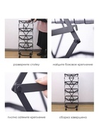 Накопитель складной на колесах, 5 полок, 35.3×27.3×94.6 см, чёрный - Фото 5