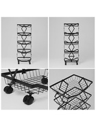 Накопитель складной на колесах, 5 полок, 35.3×27.3×94.6 см, чёрный - Фото 7