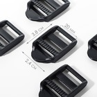 Пряжка регулирующая, трёхщелевая, вн. ширина=20 мм, s=2 мм, 10 шт., чёрная - Фото 1