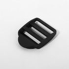 Пряжка регулирующая, трёхщелевая, вн. ширина=32 мм, s=3 мм, 10 шт., чёрная - Фото 2
