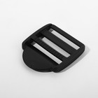 Пряжка регулирующая, трёхщелевая, вн. ширина=38 мм, s=3.5 мм, 10 шт., чёрная - Фото 2