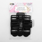 Пряжка регулирующая, трёхщелевая, вн. ширина=38 мм, s=3.5 мм, 10 шт., чёрная - Фото 3