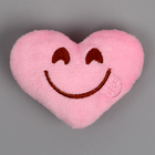 Мягкий магнит «Смайл» в виде сердца, 9 см, цвет розовый - фото 3929474