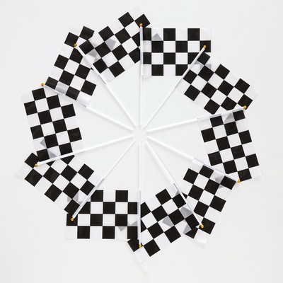 Флаг финишный, для гонок, формула 1, набор 10 шт., 14×21 см, полиэстер