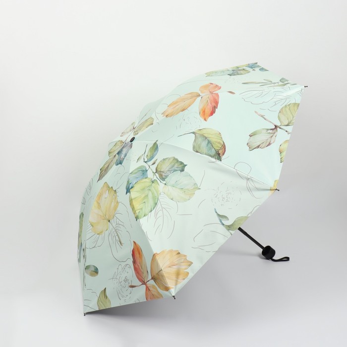 Зонт механический «Листопад», эпонж, 4 сложения, 8 спиц, R = 48 см, цвет МИКС - фото 1908044396