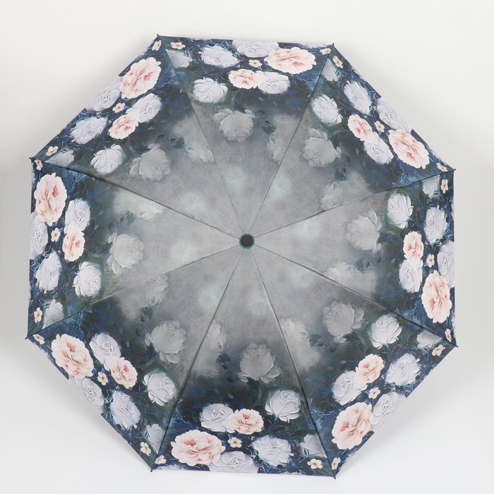 Зонт механический «Пионы», эпонж, 4 сложения, 8 спиц, R = 48 см, цвет МИКС - фото 1908044431