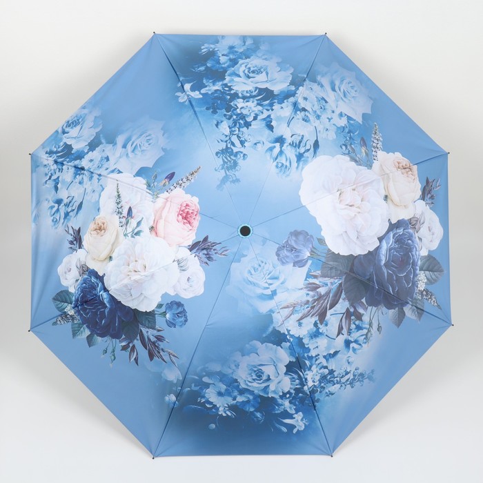 Зонт механический «Цветочный букет», эпонж, 4 сложения, 8 спиц, R = 48 см, цвет МИКС