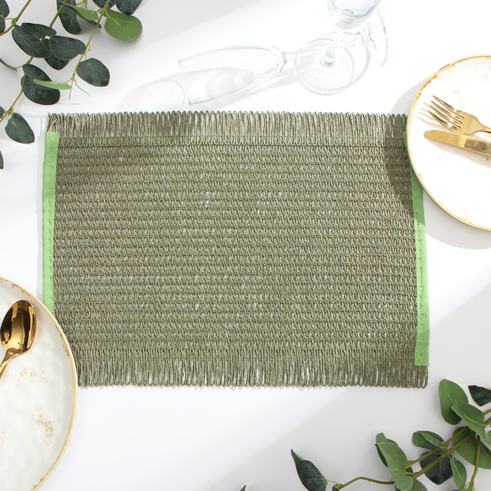 Салфетка «Доляна», зелёная, 30×45 см