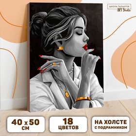 {{photo.Alt || photo.Description || 'УЦЕНКА Картина по номерам на холсте с подрамником «Девушка в золоте», 40×50 см'}}