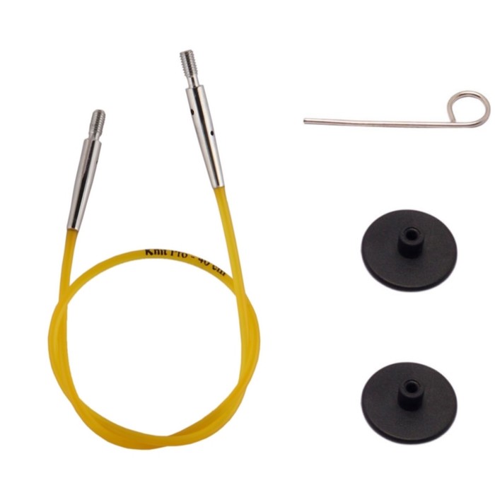 Набор: тросик 20см (40 см), заглушки и кабельный ключик KnitPro, 10631 - Фото 1