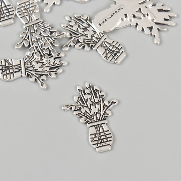 Декоративный элемент для творчества «Арт Узор. Верба в вазе», 2.5×1.9 см - Фото 1