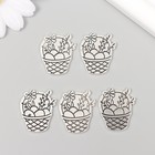 Декоративный элемент для творчества «Арт Узор. Пасхальная корзинка с вербой», 2.5×2.1 см - Фото 3