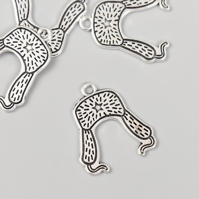 Металлический элемент, декоративная подвеска «Арт Узор. Шапка ушанка со звездой», 2.4×2.6 см