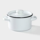 Кастрюля эмалированная, 1.5 л, d=15 см, цилиндрическая, цвет МИКС - Фото 1