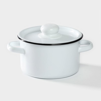 Кастрюля эмалированная, 1.5 л, d=15 см, цилиндрическая, цвет МИКС