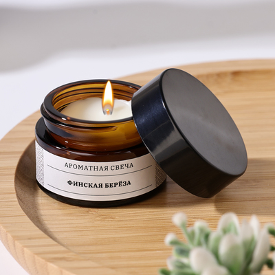 Ароматическая свеча в банке «Финская берёза», соевый воск, 12 г