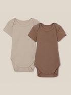 Боди детское 2 шт SL HOME рост 68-74 см, цв. бежевый/кофейный - фото 809606600