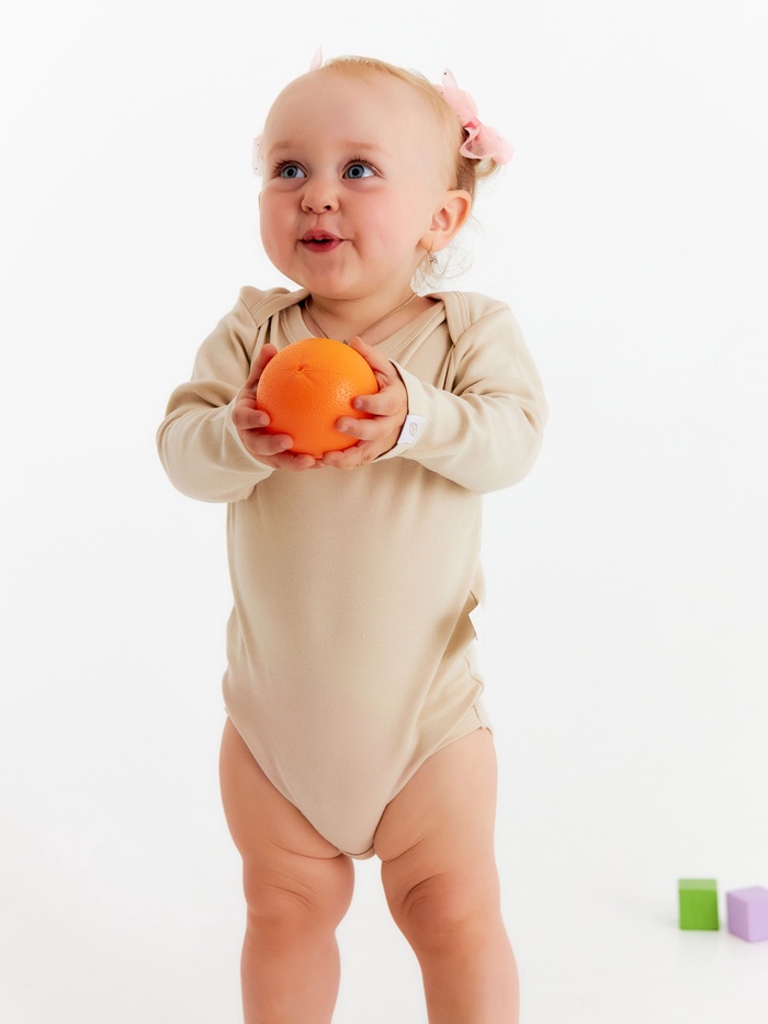 Набор боди SL HOME, рост 62-68 см, бежевый, оливковый - Фото 1