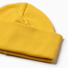Шапка детская с подворотом, цвет горчица, размер 46-50 - фото 23686496