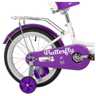 Велосипед 16" Novatrack BUTTERFLY, цвет белый/фиолетовый - Фото 4