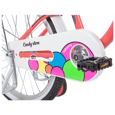 Велосипед детский Novatrack CANDY, диаметр колёс 20", со съёмными колёсами, с сумкой, коралловый