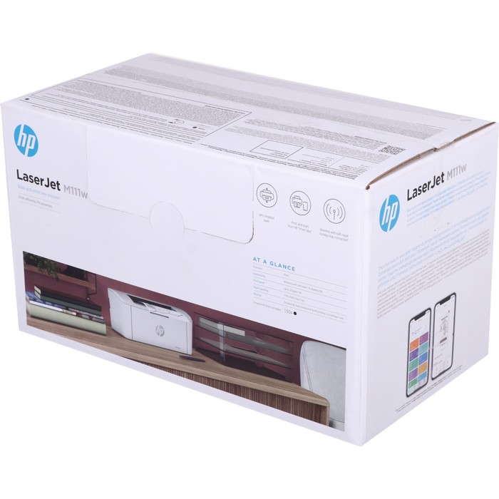 Принтер лазерный HP LaserJet M111w (7MD68A) A4 WiFi белый - фото 51531238