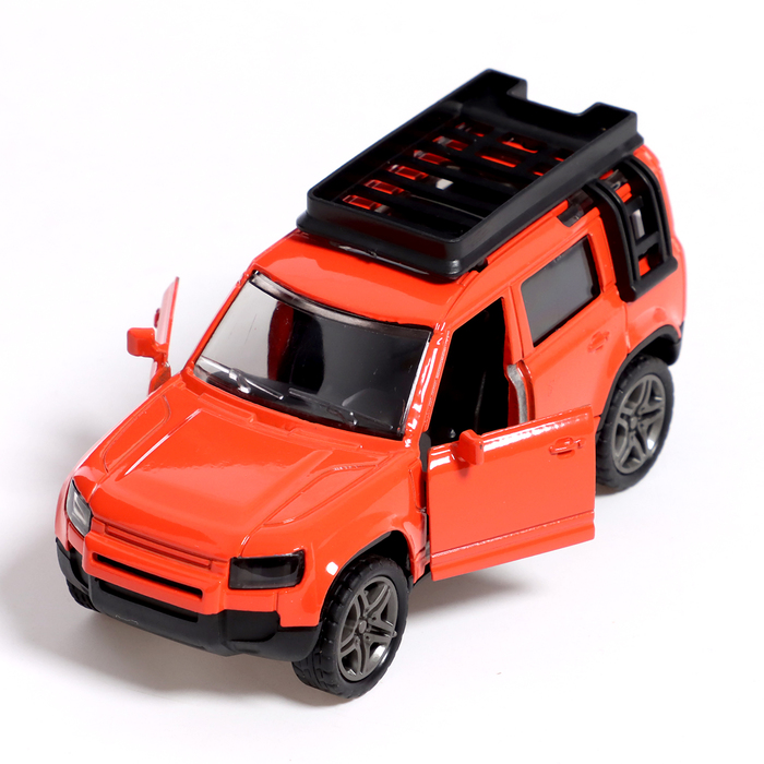 Машина металлическая «Ровер», инерция, 1:32, открываются двери, световые и звуковые эффекты, цвет оранжевый