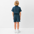 Комплект для мальчика (рубашка, шорты) MINAKU, цвет синий, рост 146 см - Фото 4