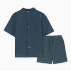 Комплект для мальчика (рубашка, шорты) MINAKU, цвет синий, рост 146 см - Фото 5