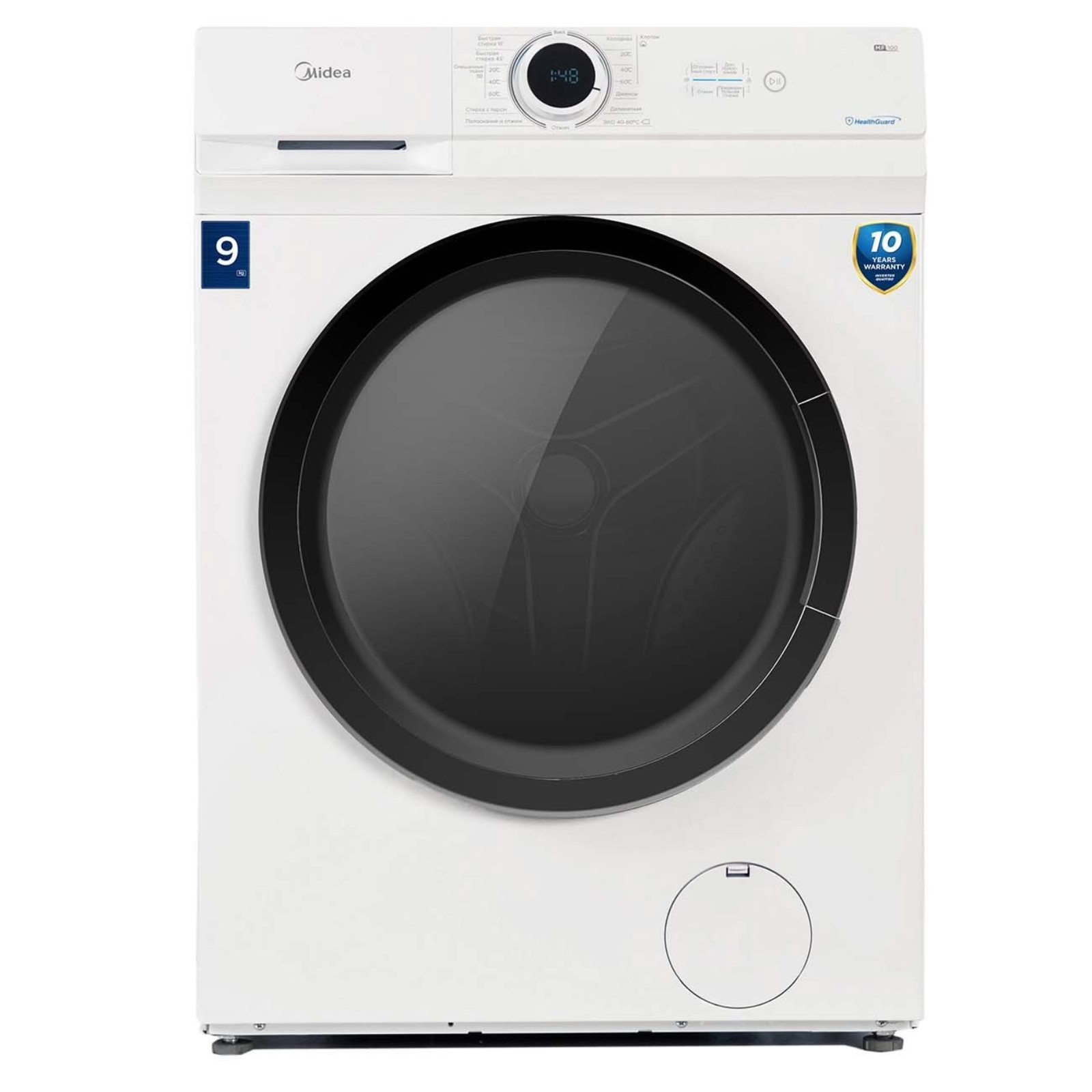 Стиральная машина Midea MF100W90BS/W-RU, класс А, 1400 об/мин, до 9 кг ...