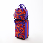 Чемодан на молнии, дорожная сумка, набор 2 в 1, цвет сиреневый/оранжевый - Фото 2