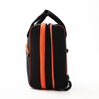 Чемодан на молнии, дорожная сумка, набор 2 в 1, цвет чёрный/оранжевый - Фото 7