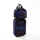 Чемодан на молнии, дорожная сумка, набор 2 в 1, цвет чёрный/фиолетовый - фото 11996714