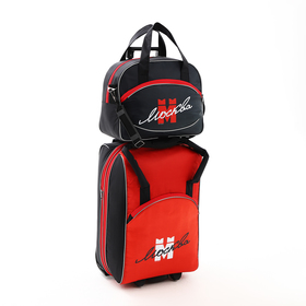 Чемодан на молнии, дорожная сумка, Sacvoyage, набор 2 в 1, цвет чёрный/красный
