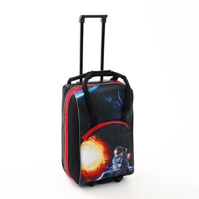 Чемодан на молнии, дорожная сумка, набор 2 в 1, цвет чёрный/красный