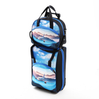 Чемодан на молнии, дорожная сумка, набор 2 в 1, цвет чёрный/голубой - Фото 2