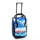 Чемодан на молнии, дорожная сумка, набор 2 в 1, цвет чёрный/голубой - Фото 3