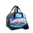 Чемодан на молнии, дорожная сумка, набор 2 в 1, цвет чёрный/голубой - Фото 10