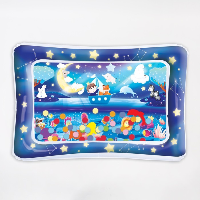 УЦЕНКА Акваковрик надувной развивающий водный коврик «Волшебная ночь», 80×50 см, Крошка Я - Фото 1