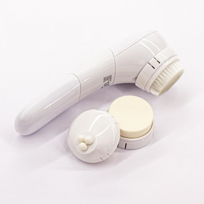 Массажер для микродермобразии кожи лица SR-02E, 3 насадки, влагостойкий, 2 х АА, белый