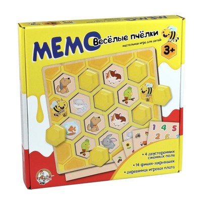 Игра деревянная МЕМО «Веселые пчелки»