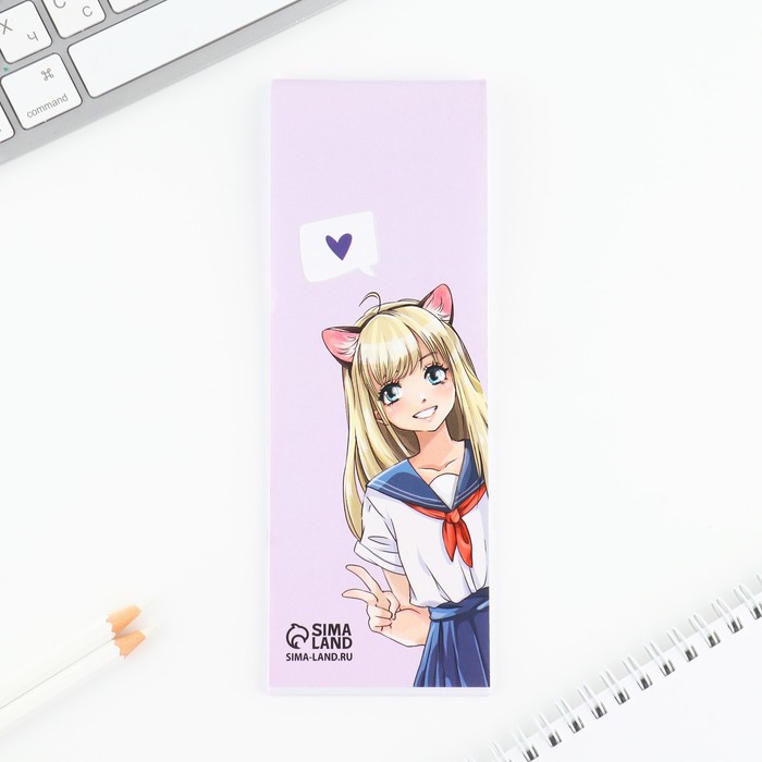 Набор 2 карандаша и блокнот «Anime girl» - фото 1900739285