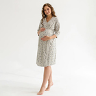Комплект женский для беременных (сорочка/халат), цвет серый, размер 46 - Фото 2