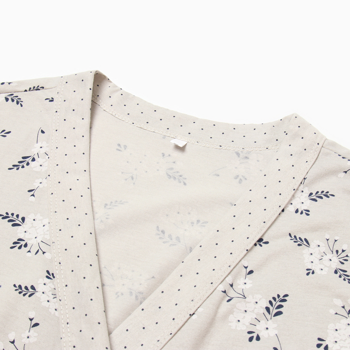 Комплект женский для беременных (сорочка/халат), цвет серый, размер 50