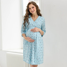 Комплект женский для беременных (сорочка/халат), цвет небесный, размер 46 - фото 301358485