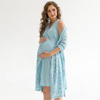 Комплект женский для беременных (сорочка/халат), цвет небесный, размер 46 - Фото 2